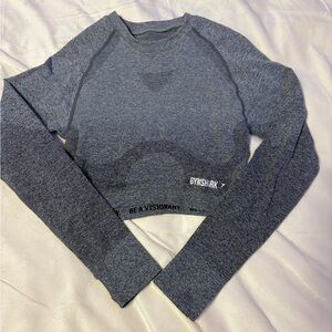 Gymshark Gray Long Sleeve Crop Top